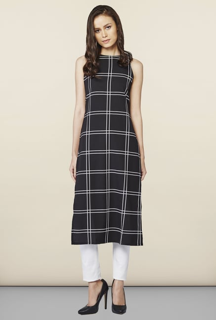 AND Black Checks Kurta AND Black Checks Kurta