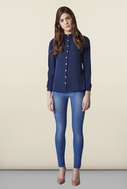 AND Navy Solid Shirt AND Navy Solid Shirt
