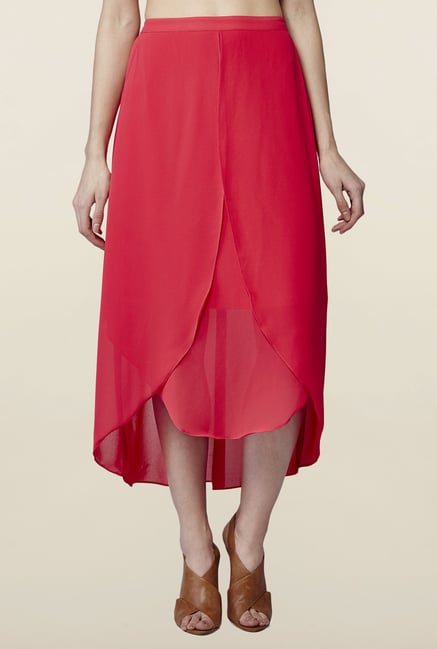 AND Pink Solid Skirt AND Pink Solid Skirt