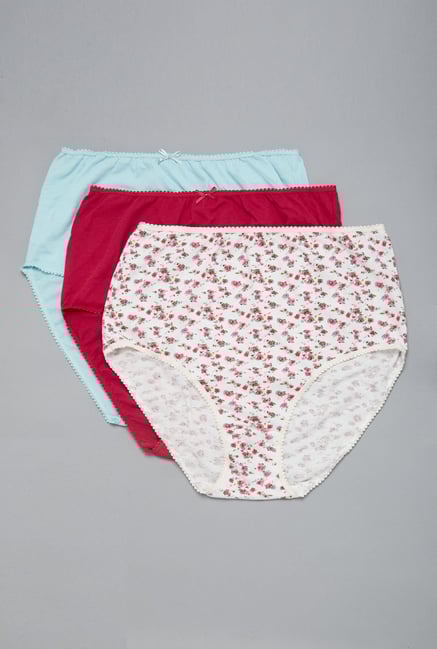 Wunderlove Pink, Red & Blue Full Brief (Pack Of 3) Wunderlove Pink, Red & Blue Full Brief (Pack Of 3)