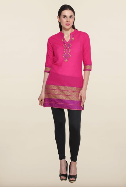 Aurelia Pink Solid Kurti Aurelia Pink Solid Kurti