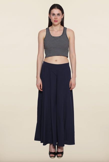 Aurelia Navy Solid Full Flare Palazzo Aurelia Navy Solid Full Flare Palazzo