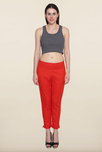 Aurelia Orange Solid Cigarette Pants Aurelia Orange Solid Cigarette Pants