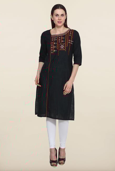 Aurelia Black Cotton Kurta Aurelia Black Cotton Kurta