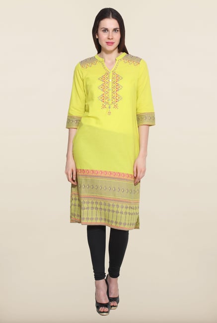 Aurelia Lime Embroidered Kurta Aurelia Lime Embroidered Kurta