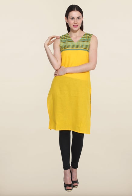 Aurelia Yellow Cotton Kurta Aurelia Yellow Cotton Kurta
