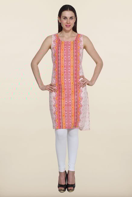 Aurelia Red & White Printed Kurta Aurelia Red & White Printed Kurta