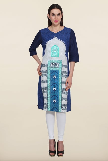 Aurelia Navy Printed Kurta Aurelia Navy Printed Kurta