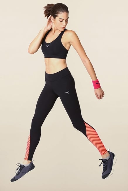 Puma Cardio Black Solid Sports Bra Puma Cardio Black Solid Sports Bra