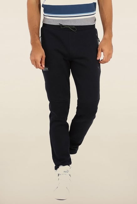 Puma Black Solid Sweat Track Pants Puma Black Solid Sweat Track Pants