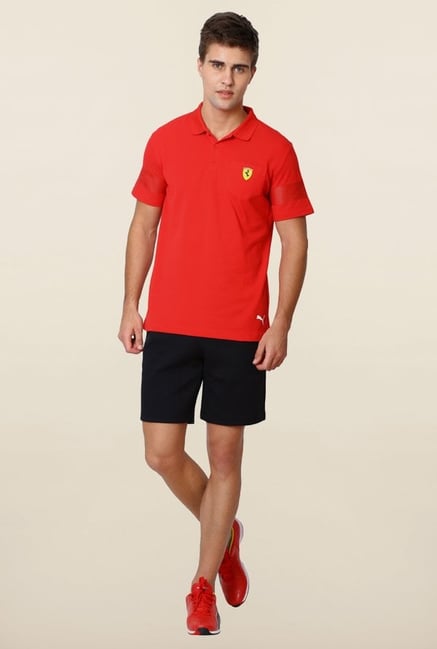 Puma Red Solid Ferrari Polo T shirt Puma Red Solid Ferrari Polo T shirt