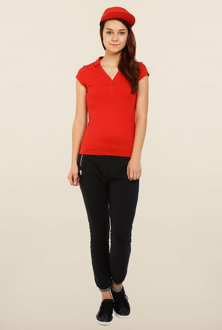 Puma Red Solid Ferrari Sports Tee Puma Red Solid Ferrari Sports Tee