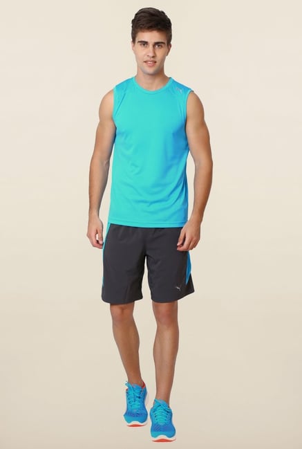 Puma Grey & Blue Printed Shorts Puma Grey & Blue Printed Shorts