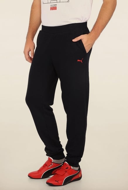 Puma Black Solid Sweat Track Pants Puma Black Solid Sweat Track Pants