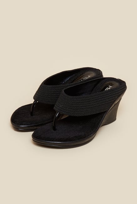 Metro Black Thong Wedges Metro Black Thong Wedges