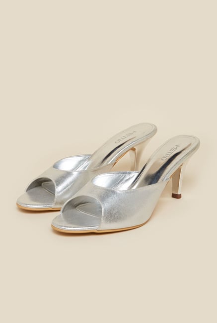 Metro Silver Stiletto Sandals Metro Silver Stiletto Sandals