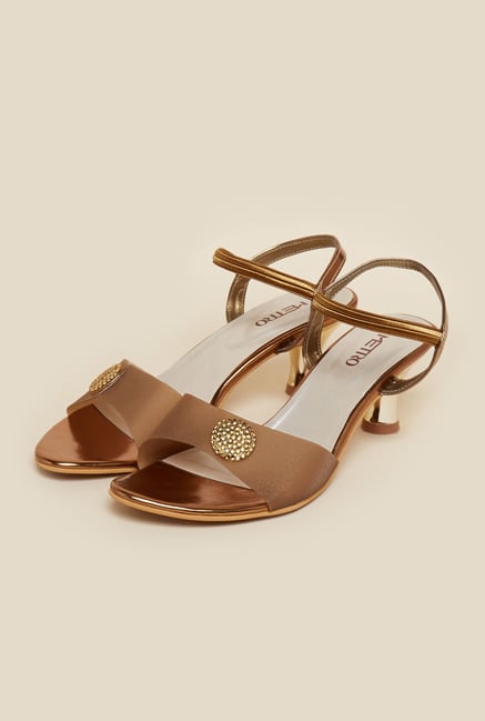 Metro Antique Gold Kitten Sandals Metro Antique Gold Kitten Sandals