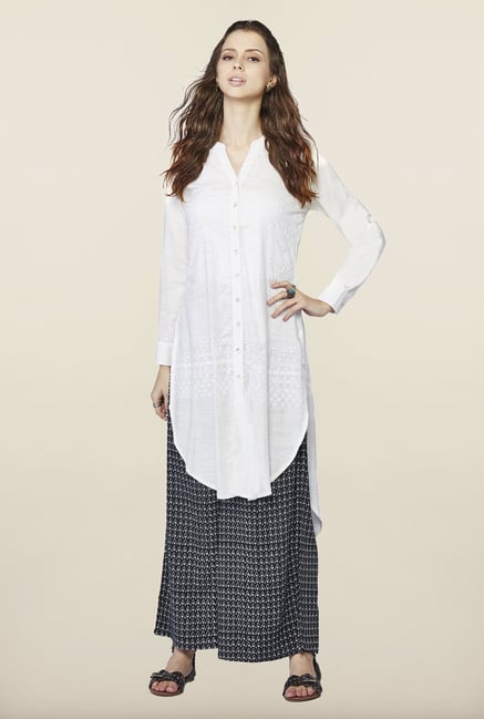Global Desi Off White Printed Kurti Global Desi Off White Printed Kurti