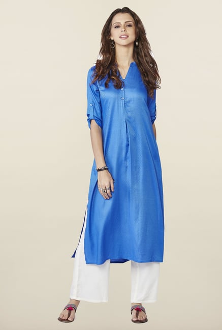 Global Desi Blue Printed Kurta Global Desi Blue Printed Kurta