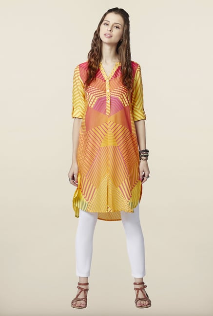 Global Desi Multicolor Printed Kurti Global Desi Multicolor Printed Kurti