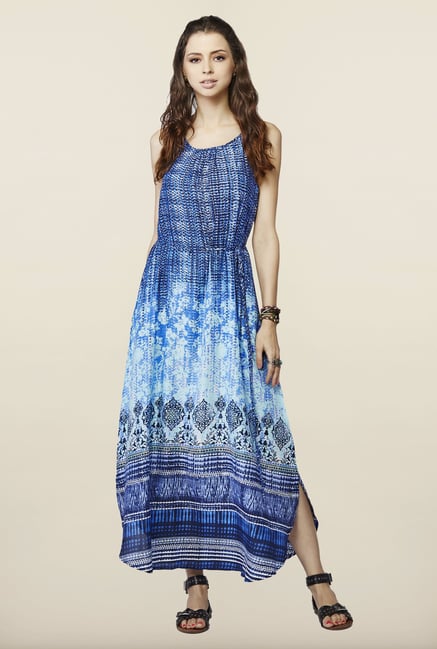 Global Desi Blue Ombre Midi Dress Global Desi Blue Ombre Midi Dress