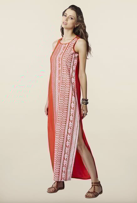 Global Desi Orange Maxi Dress Global Desi Orange Maxi Dress