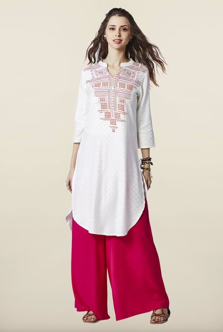 Global Desi Cream Printed Kurti Global Desi Cream Printed Kurti