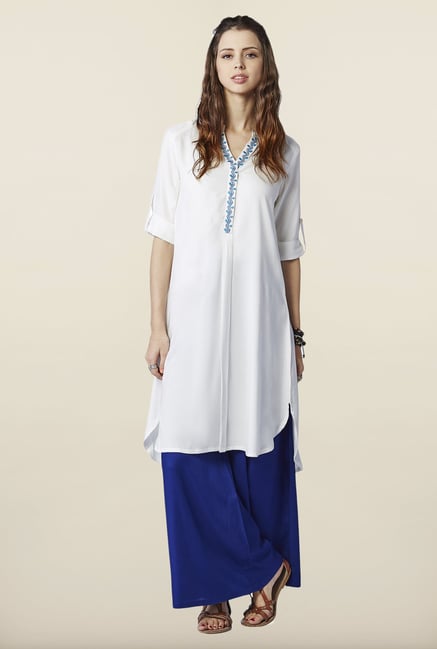 Global Desi White Solid Tunic Global Desi White Solid Tunic