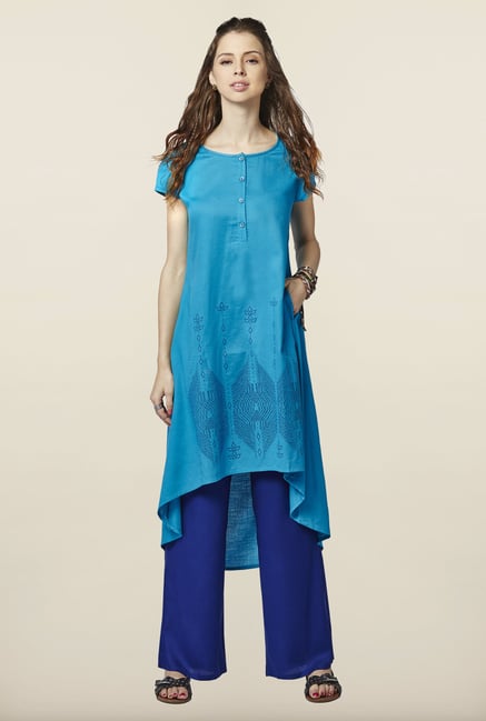Global Desi Aqua Printed Tunic Global Desi Aqua Printed Tunic