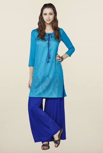 Global Desi Aqua Printed Tunic Global Desi Aqua Printed Tunic
