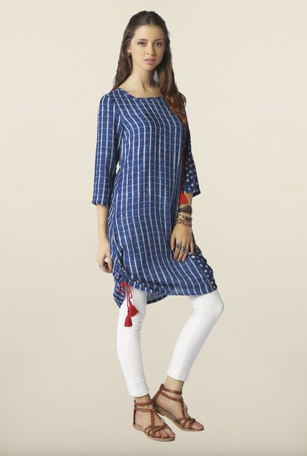 Global Desi Blue Printed Kurti Global Desi Blue Printed Kurti