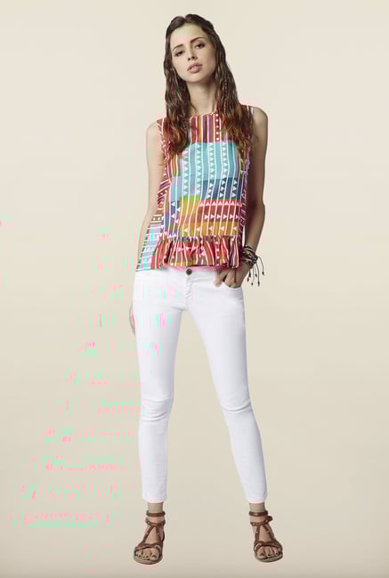 Global Desi Coral Printed Top Global Desi Coral Printed Top