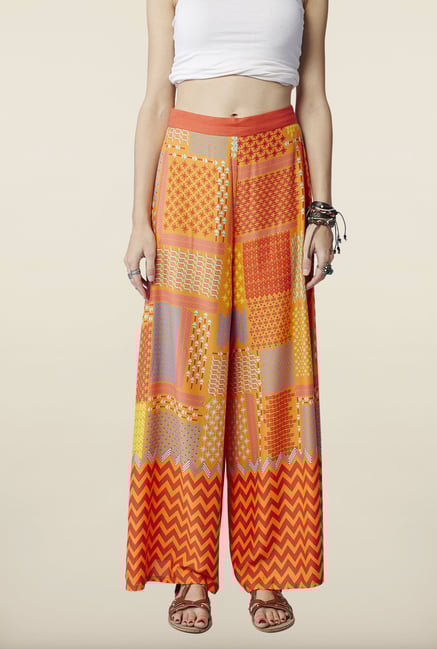 Global Desi Orange Printed Palazzo Global Desi Orange Printed Palazzo