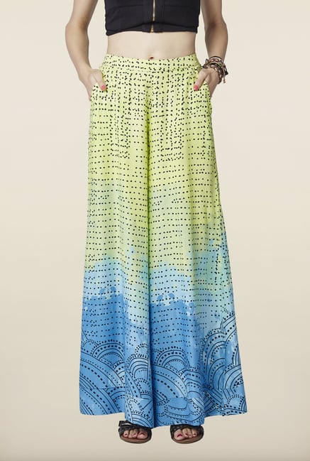 Global Desi Lime & Blue Ombre Palazzo Global Desi Lime & Blue Ombre Palazzo