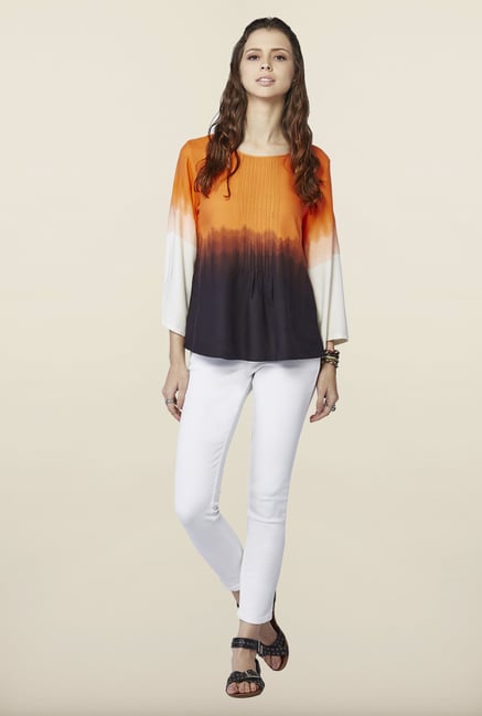 Global Desi Orange Ombre Top Global Desi Orange Ombre Top