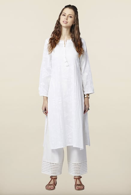 Global Desi White Printed Kurta Global Desi White Printed Kurta