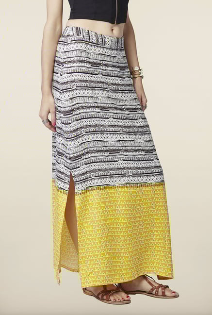 Global Desi Black & Yellow Printed Skirt Global Desi Black & Yellow Printed Skirt