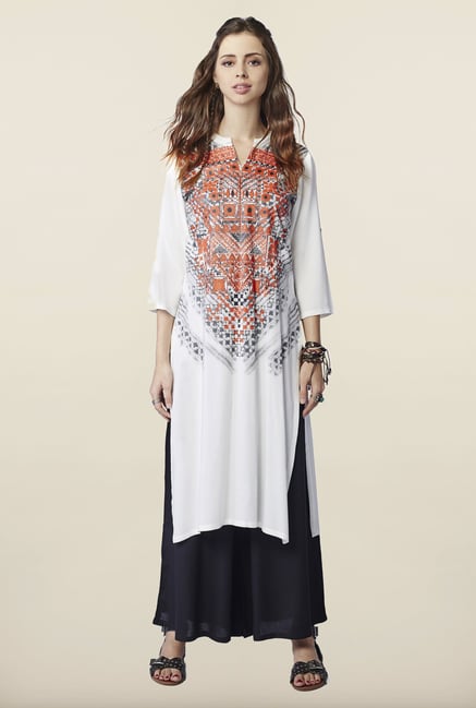 Global Desi White Printed Kurti Global Desi White Printed Kurti
