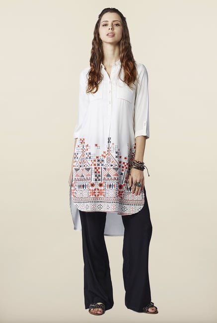Global Desi White Printed Tunic Global Desi White Printed Tunic