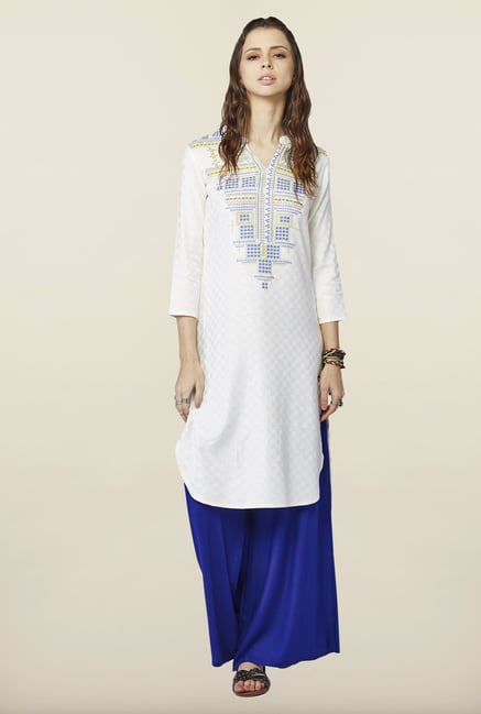 Global Desi Cream Printed Kurti Global Desi Cream Printed Kurti