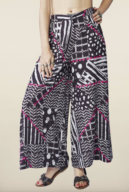 Global Desi Black Printed Palazzo Global Desi Black Printed Palazzo