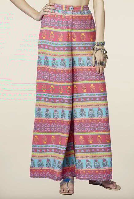 Global Desi Multicolor Printed Palazzo Global Desi Multicolor Printed Palazzo