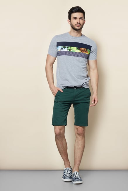 Easies Grey Printed Casual T-Shirt Easies Grey Printed Casual T-Shirt