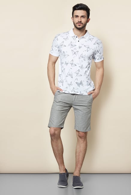 Easies Light Grey Solid Shorts Easies Light Grey Solid Shorts