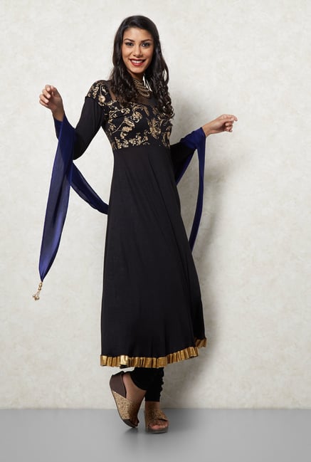 Ira Soleil Black Printed Suit Set Ira Soleil Black Printed Suit Set