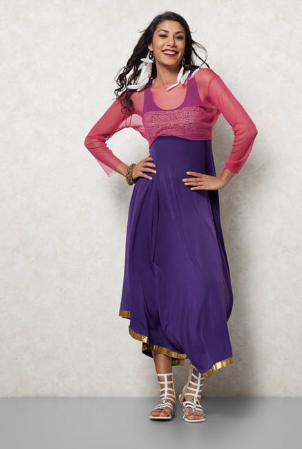Ira Soleil Purple Asymmetric Dress Ira Soleil Purple Asymmetric Dress