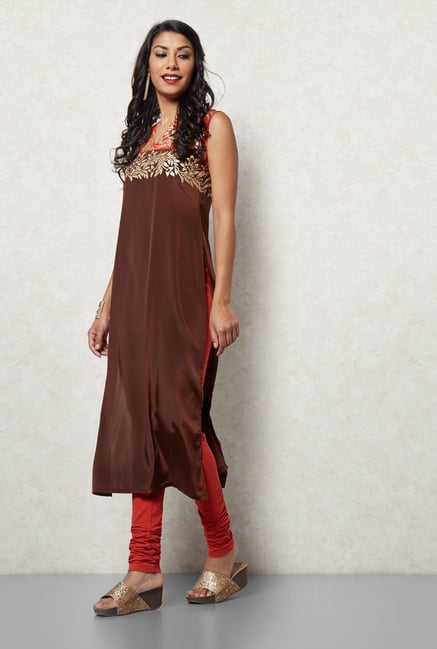 Ira Soleil Rust Printed Kurta Ira Soleil Rust Printed Kurta