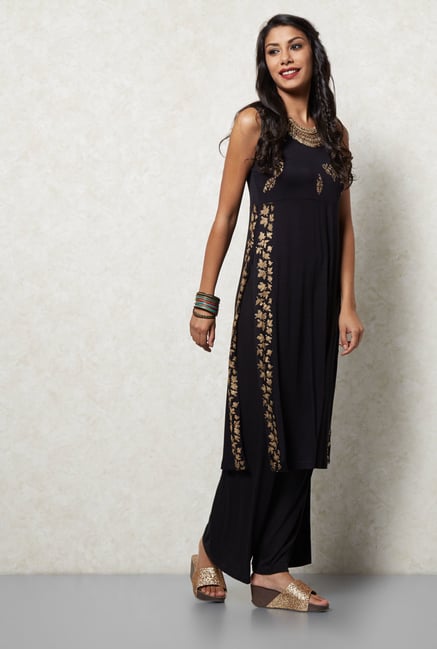 Ira Soleil Black Printed Kurta Ira Soleil Black Printed Kurta