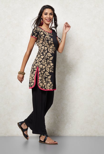 Ira Soleil Black Regular Fit Kurta Ira Soleil Black Regular Fit Kurta