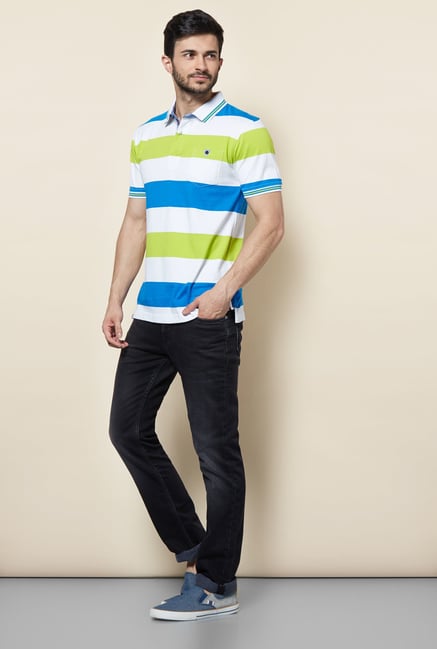 Easies Multicolored Striped Polo T-Shirt Easies Multicolored Striped Polo T-Shirt